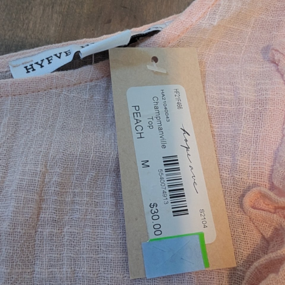 HYFVE Light Coral Ruffle Sleeve Blouse - Picture 3 of 4